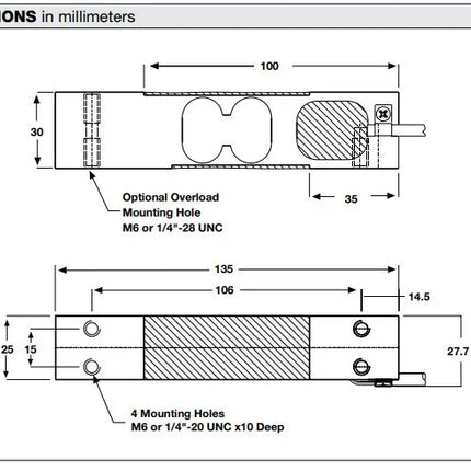 100kg Load Cell – Model 1130 Stainless Steel Single-Point Load Cell