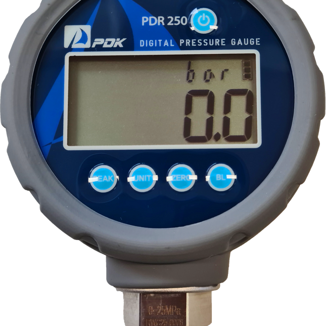 PDK PDR250 Digital Pressure Gauge – 0.25% FS Accuracy, 80mm Dial, 1/4" BSPP