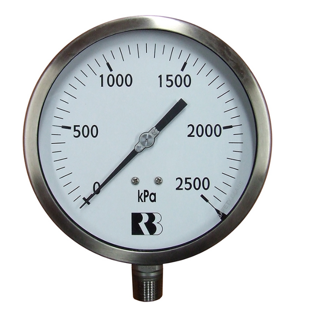 AL-H-2 (160mm Stainless Steel Pressure Gauge, lower mount)