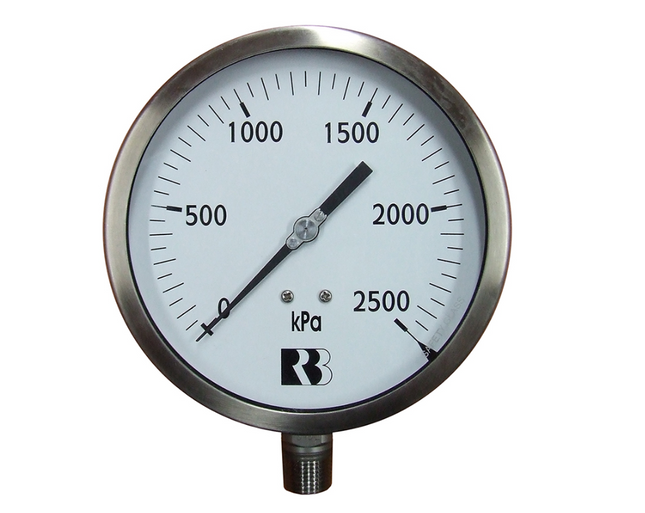 AL-H-2 (160mm Stainless Steel Pressure Gauge, lower mount)