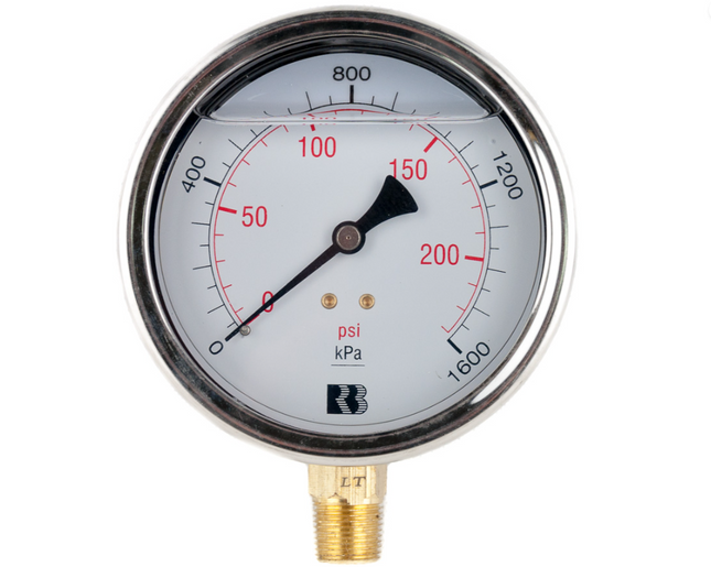 L63 (63mm Liquid Filled Pressure Gauge, lower mount)