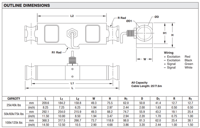 Model DLB Double-Ended Link Shear Beam