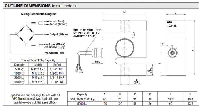 Model 620 S-Type Stainless Steel Load Cell