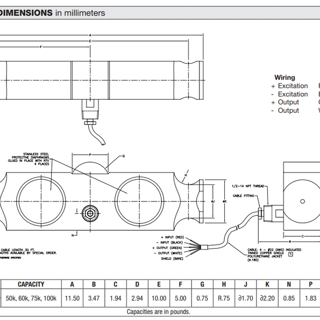Model 9903 Double-Ended Shear Beam Load Cell