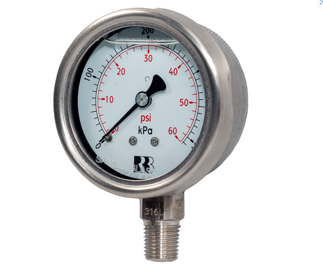 AD-D-2 (63mm Stainless Steel Pressure Gauge, lower mount)