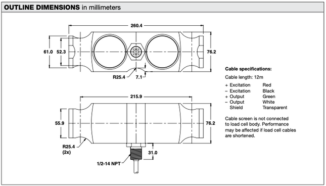 Model 5223 Double-Ended, Alloy Steel, Load Cell