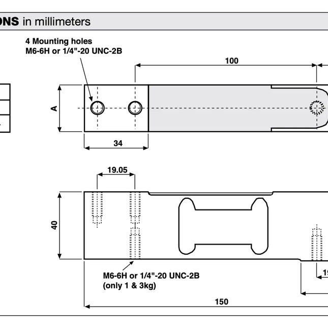 Model 1042 Tedea-Huntleigh Low Profile Aluminum Load Cell