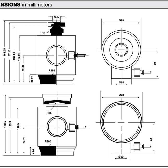 Model 120 Tedea-Huntleigh High Capacity Compression Load Cell